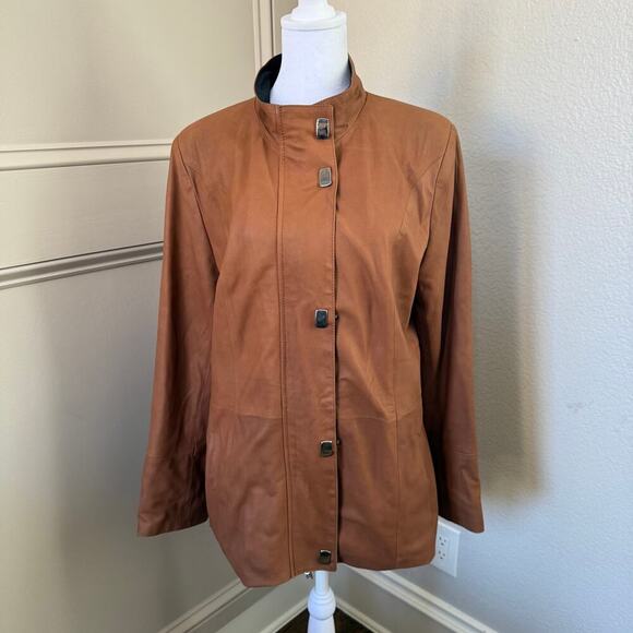 Leather Factory Firenze Made in Italy Lightweight Leather Jacket Woman's M -K184 - Picture 1 of 6